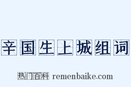 辛国生上城组词是什么意思的图片